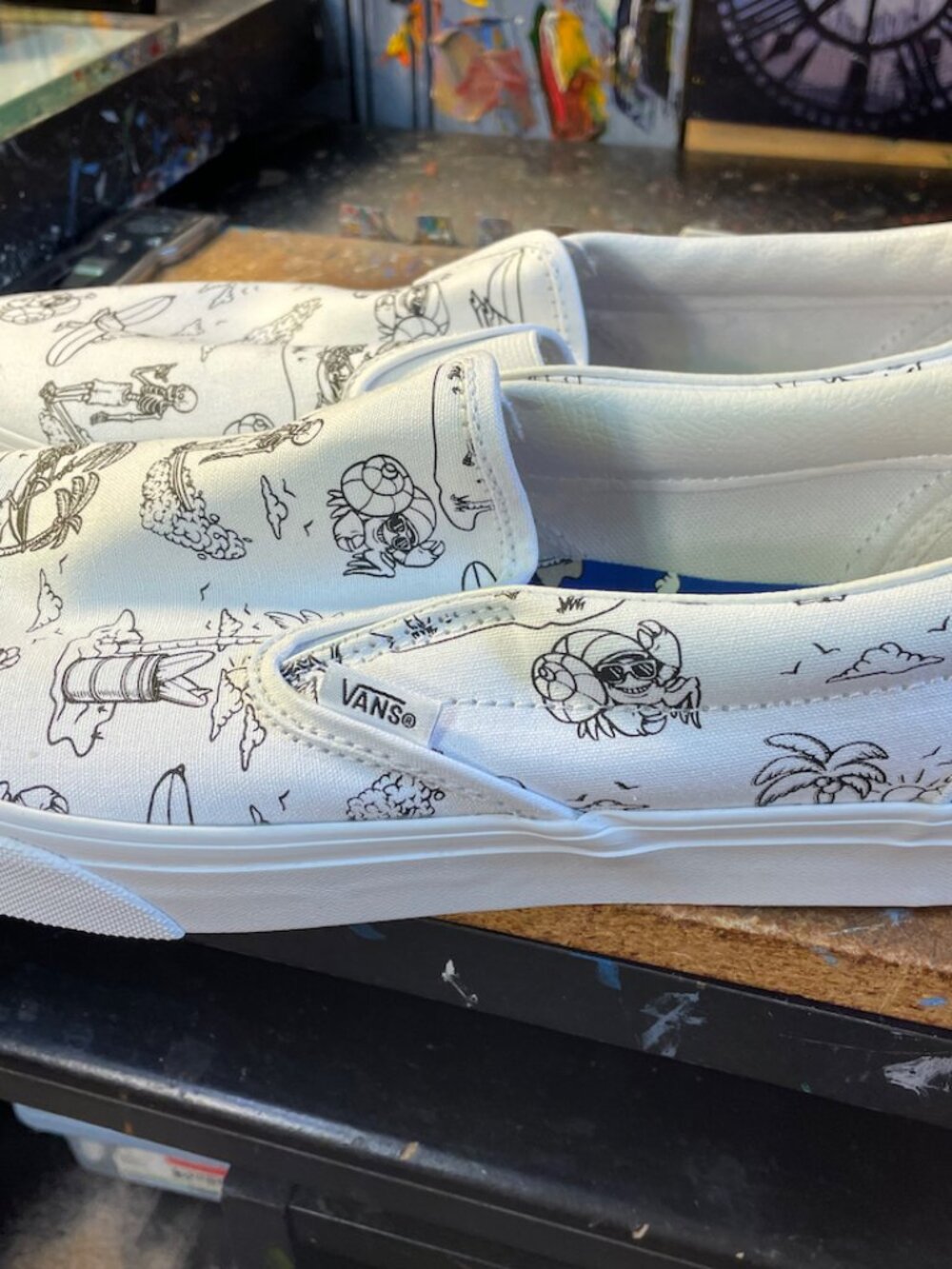 Vans Classic Slip On Low Tide True White Size US 11.5 Men New VN0A5JLXBPD
